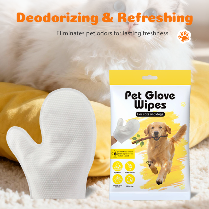 Pflegehandschuhtücher für Hunde und Katzen – 6 Stück/Packung
