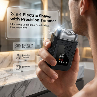 2-in-1 Elektrorasierer mit Präzisions-Nasenhaartrimmer