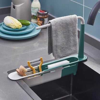 🧽 Teleskop-Spülbecken-Aufbewahrungsregal – Verstellbar, rostfrei & platzsparend – Ideal für Schwämme, Seife & Reinigungsmittel ✨