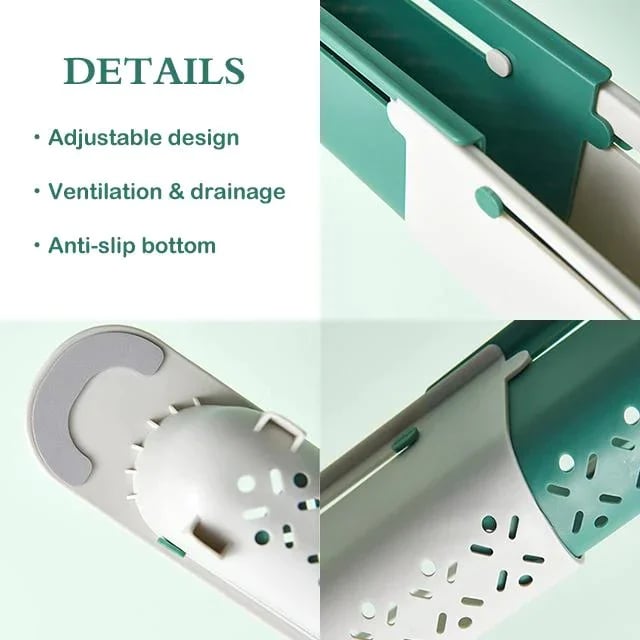 🧽 Teleskop-Spülbecken-Aufbewahrungsregal – Verstellbar, rostfrei & platzsparend – Ideal für Schwämme, Seife & Reinigungsmittel ✨