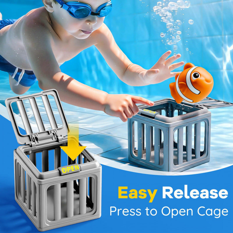 🥳💞 50K+ VERKAUFT! ⚡🌊Sommer-Poolspielzeug für Kinder – Tauchtier & Käfig-Set🏊‍♂️🦀