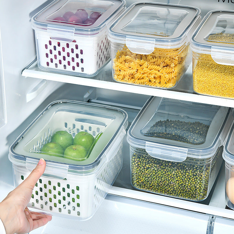 ⏰️SOMMER-ANGEBOT⌛️ 3-teiliges Obstaufbewahrungsbehälter-Set für den Kühlschrank mit herausnehmbarem Siebeinsatz