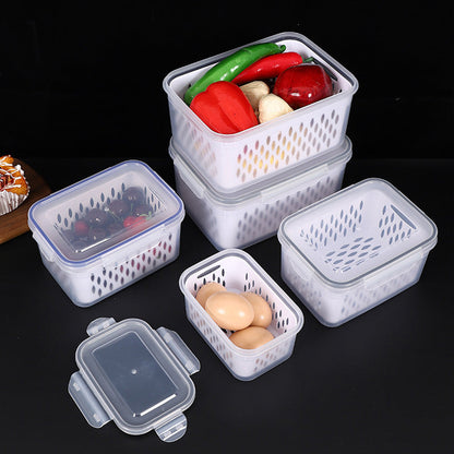 ⏰️SOMMER-ANGEBOT⌛️ 3-teiliges Obstaufbewahrungsbehälter-Set für den Kühlschrank mit herausnehmbarem Siebeinsatz