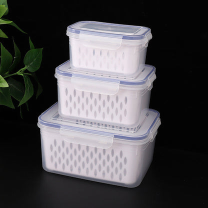 ⏰️SOMMER-ANGEBOT⌛️ 3-teiliges Obstaufbewahrungsbehälter-Set für den Kühlschrank mit herausnehmbarem Siebeinsatz