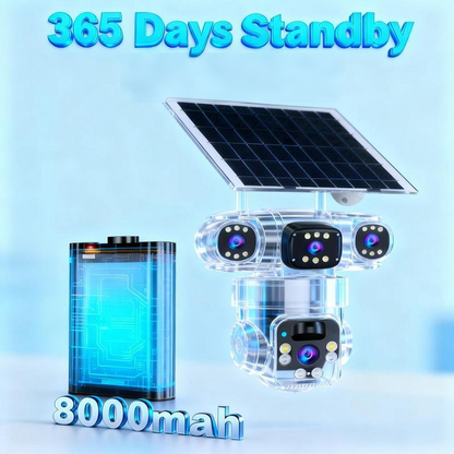 ⏳Zeitlich begrenztes Angebot⏰ 6K 9MP WLAN-Überwachungskamera für den Außenbereich | 10-facher Zoom, 3 Objektive, 360°-PTZ-Funktion | IP66 wasserdicht, Farbnachtsicht, Zwei-Wege-Audio, Bewegungserkennung