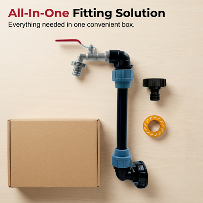 🚰  50% OFF! 💧 IBC Tank Fitting Set – Leak-Proof, Zinc Alloy Tap, Tool-Free, Complete ✨