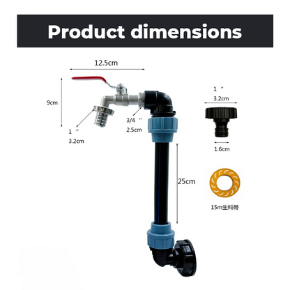 🚰  50% OFF! 💧 IBC Tank Fitting Set – Leak-Proof, Zinc Alloy Tap, Tool-Free, Complete ✨