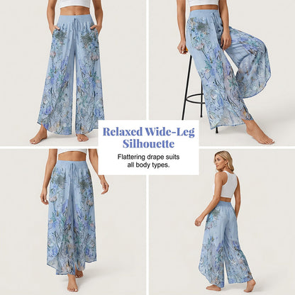 🌺Bedruckte Damenhose mit weitem Bein und Kordelzug