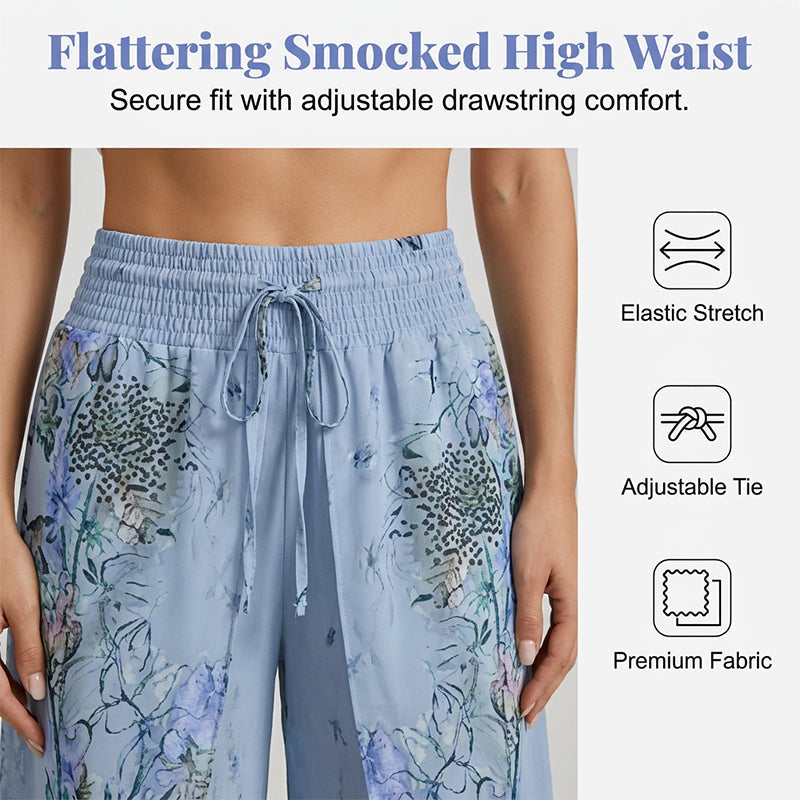 🌺Bedruckte Damenhose mit weitem Bein und Kordelzug