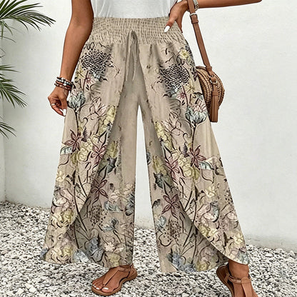 🌺Bedruckte Damenhose mit weitem Bein und Kordelzug