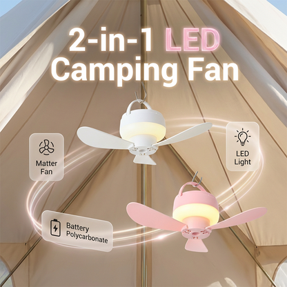 Wiederaufladbarer Hängeventilator mit LED-Nachtlicht