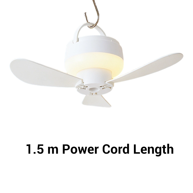 Wiederaufladbarer Hängeventilator mit LED-Nachtlicht