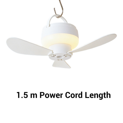 Wiederaufladbarer Hängeventilator mit LED-Nachtlicht