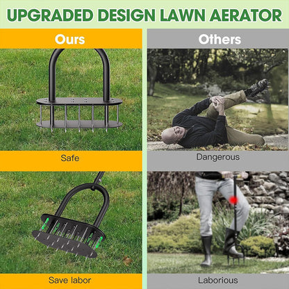 🌱✨ Manueller Rasenbelüfter – Karbonstahl, verstellbar & effizient 🏡