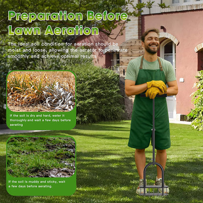 🌱✨ Manueller Rasenbelüfter – Karbonstahl, verstellbar & effizient 🏡