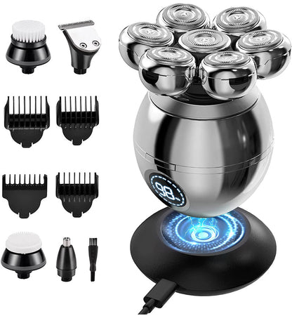 💪7D Floating Shaver Set | 5-in-1 Multifunktional⚡ Kabelloses Laden + LED-Akkustandsanzeige🚿 Nass-/Trockenrasur · Abwaschbar🪐 Ideal für unterwegs