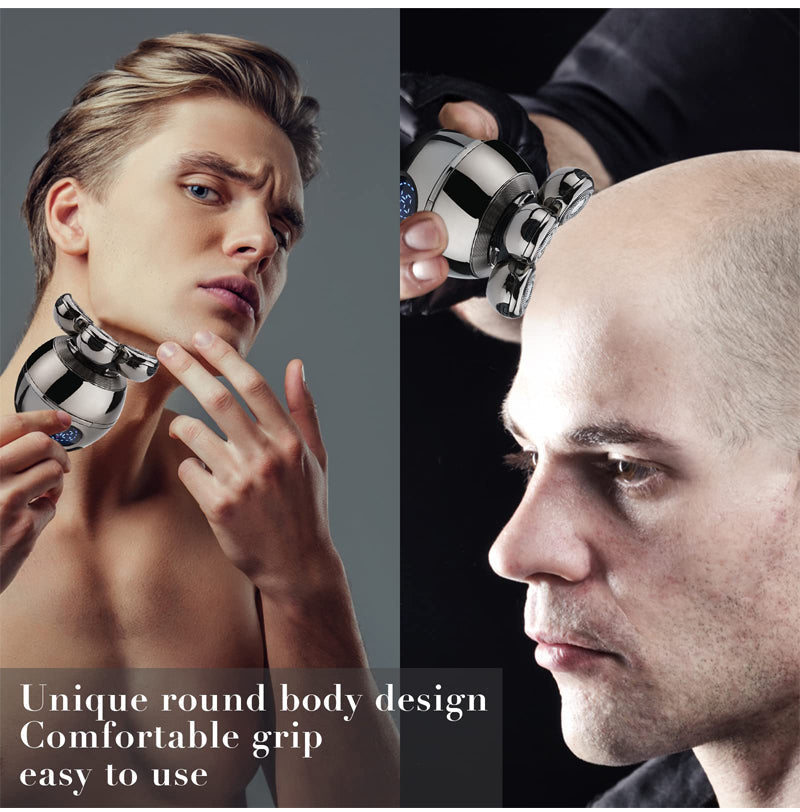 💪7D Floating Shaver Set | 5-in-1 Multifunktional⚡ Kabelloses Laden + LED-Akkustandsanzeige🚿 Nass-/Trockenrasur · Abwaschbar🪐 Ideal für unterwegs