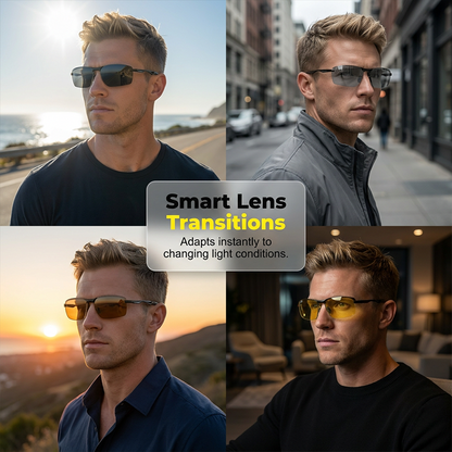 🤖🕶️ 50 % RABATT! Wie eine Brille, die von selbst liest! Sonne? Abdunkeln. Schatten? Wieder klar! Diese polarisierende Chamäleonbrille macht alles von allein – kein Brillenwechsel mehr, kein Blinzeln mehr, keine Kopfschmerzen mehr!