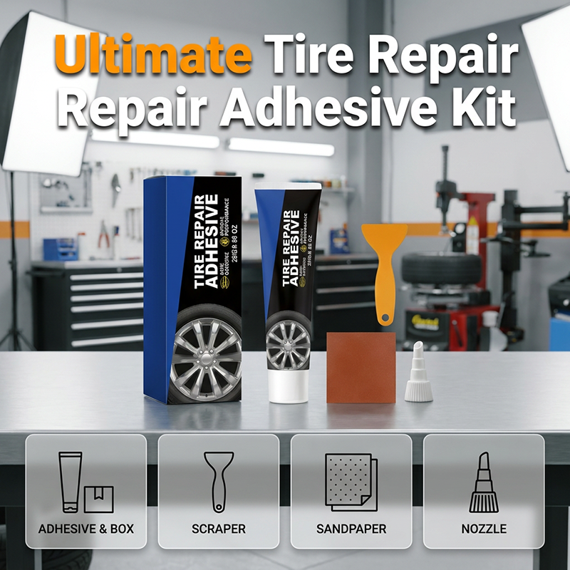 🔧  Komplettes Reifenreparaturset mit Kleber – Für Auto, Motorrad, Fahrrad & ATV – Schnelle & zuverlässige Pannenhilfe ⚡🚗