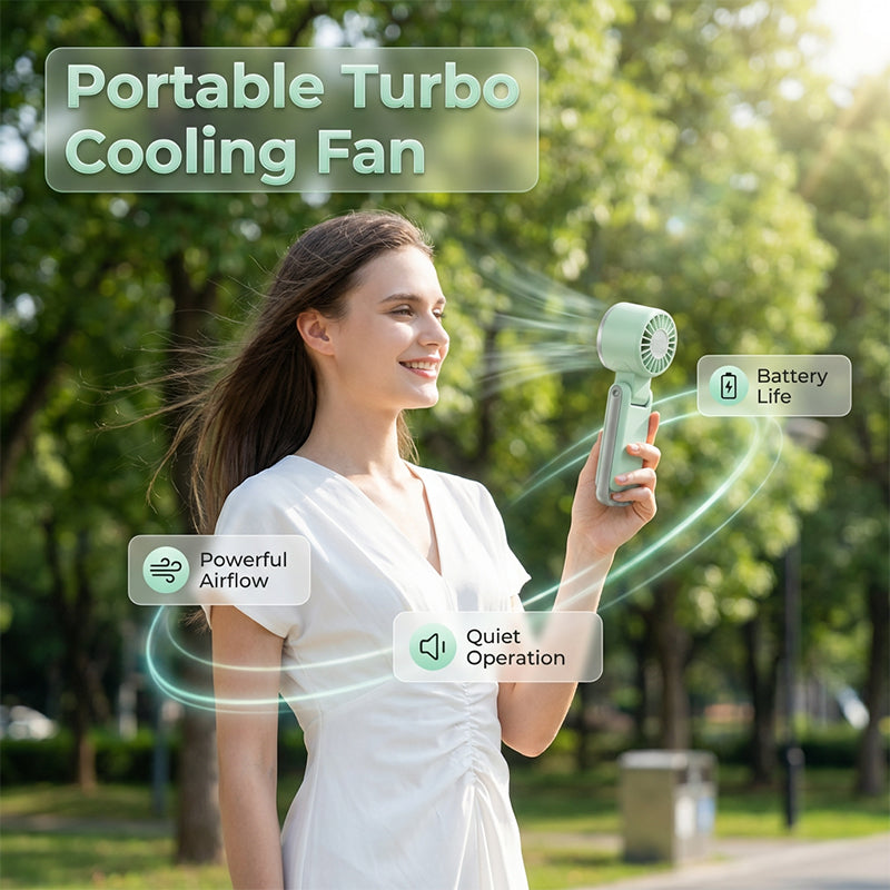 🥳HEISSER SALE 2026🥳💞50.000+ VERKAUFT!👵❤️ 50 % RABATT!  Faltbarer Turbo-Handventilator mit LED-Anzeige