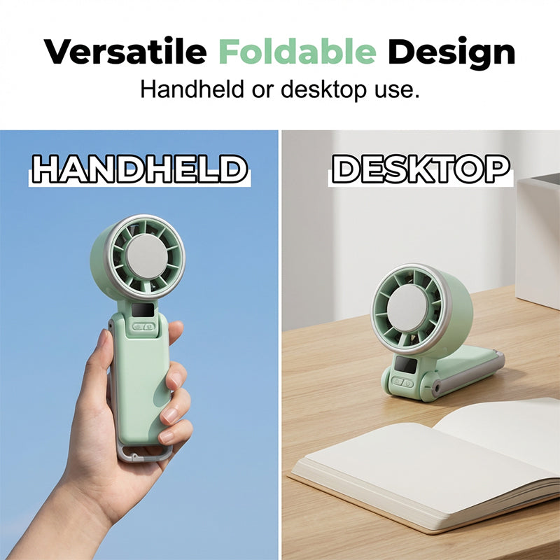 🥳HEISSER SALE 2026🥳💞50.000+ VERKAUFT!👵❤️ 50 % RABATT!  Faltbarer Turbo-Handventilator mit LED-Anzeige