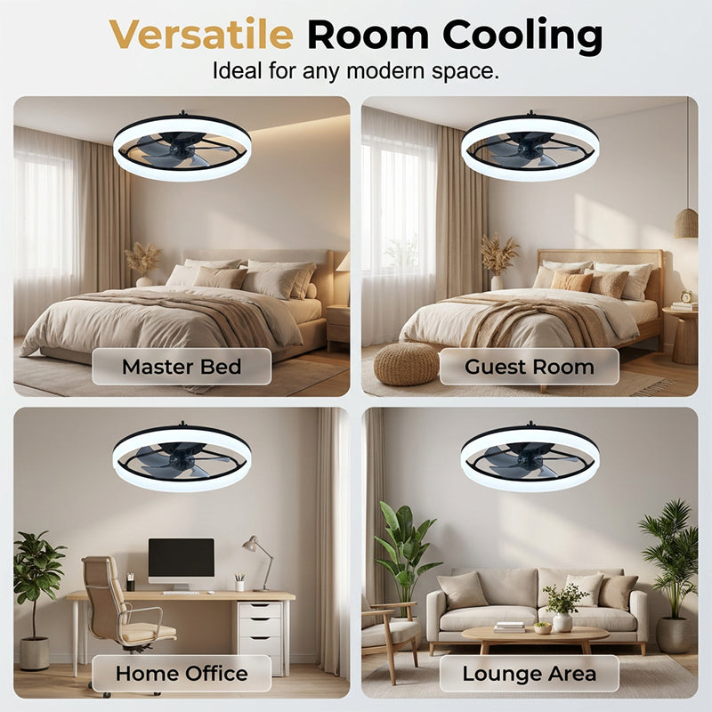 💨💡Moderner leiser Deckenventilator mit LED-Beleuchtung – 3 Geschwindigkeiten, Fernbedienung & energieeffizient – Perfekt für Schlaf- & Wohnzimmer ✨