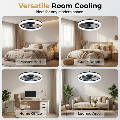 💨💡Moderner leiser Deckenventilator mit LED-Beleuchtung – 3 Geschwindigkeiten, Fernbedienung & energieeffizient – Perfekt für Schlaf- & Wohnzimmer ✨