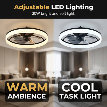 💨💡Moderner leiser Deckenventilator mit LED-Beleuchtung – 3 Geschwindigkeiten, Fernbedienung & energieeffizient – Perfekt für Schlaf- & Wohnzimmer ✨