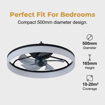 💨💡Moderner leiser Deckenventilator mit LED-Beleuchtung – 3 Geschwindigkeiten, Fernbedienung & energieeffizient – Perfekt für Schlaf- & Wohnzimmer ✨