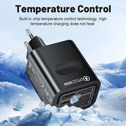 🥳HEISSER SALE 2026🥳💞50.000+ VERKAUFT!👵❤️ 50 % RABATT!  50W USB-C-Wandladegerät mit 6 Anschlüssen