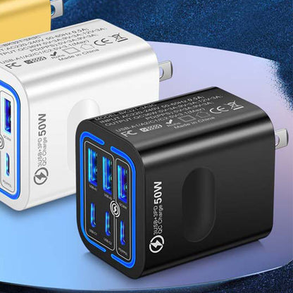 🥳HEISSER SALE 2026🥳💞50.000+ VERKAUFT!👵❤️ 50 % RABATT!  50W USB-C-Wandladegerät mit 6 Anschlüssen
