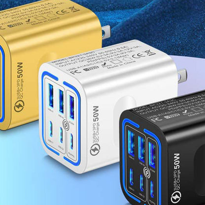 🥳HEISSER SALE 2026🥳💞50.000+ VERKAUFT!👵❤️ 50 % RABATT!  50W USB-C-Wandladegerät mit 6 Anschlüssen
