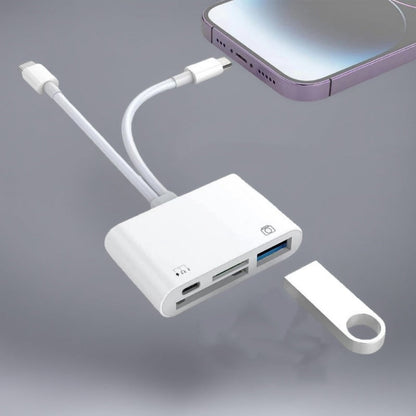 🛍️  3-in-1 Speicherkartenleser für Handy & Tablet – USB-C, Lightning, USB-A – Plug & Play für iPhone , Android, PC & Mac 📱