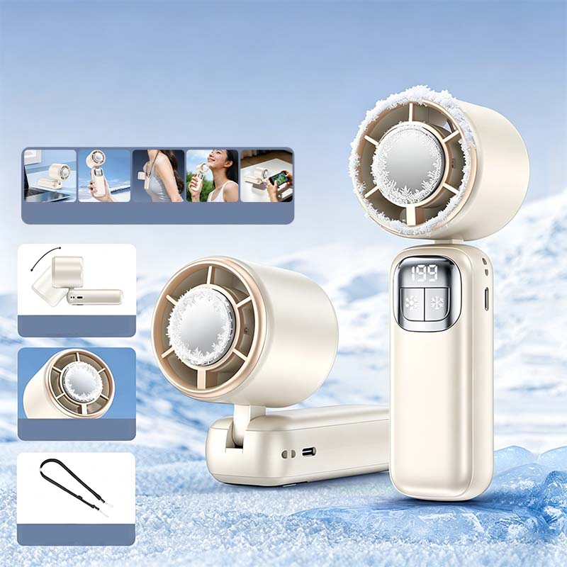Neues 5-in-1-Kühlgerät 2026 – Handventilator mit Halbleiter-Kühlfunktion – Kühlplatte, 199 Windgeschwindigkeitsstufen, 5-in-1-Funktion und 72 Stunden Akkulaufzeit ❄️🌀
