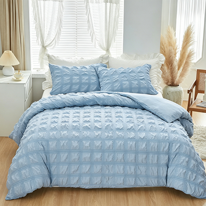 🛋️✨ LIMITIERTES SOMMER-ANGEBOT! 3-teiliges Falten-Bettwäsche-Set – Strukturiert, bügelfrei & atmungsaktiv ❄️🍃