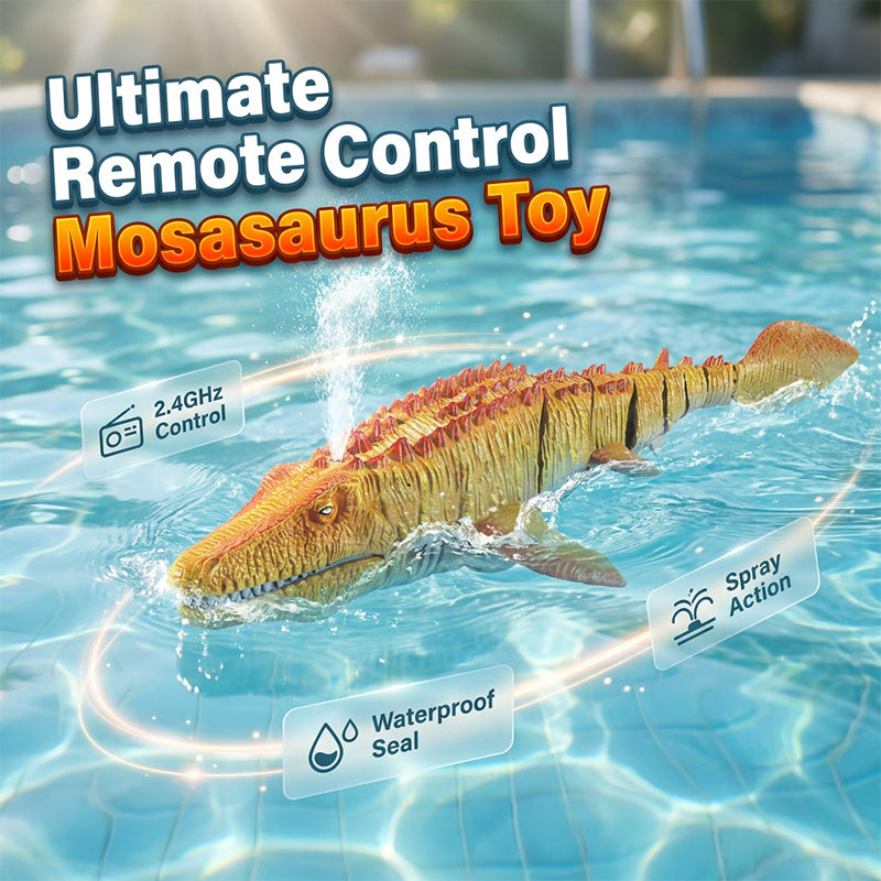 🥳HEISSER SALE 2026🥳💞50.000+ VERKAUFT!👵  2,4-GHz-RC-Mosasaurus-Schwimmspielzeug mit Sprühfunktion