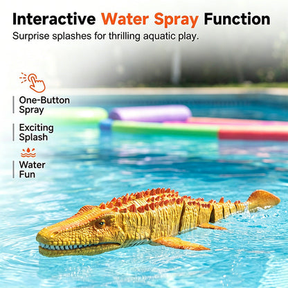 🥳HEISSER SALE 2026🥳💞50.000+ VERKAUFT!👵  2,4-GHz-RC-Mosasaurus-Schwimmspielzeug mit Sprühfunktion