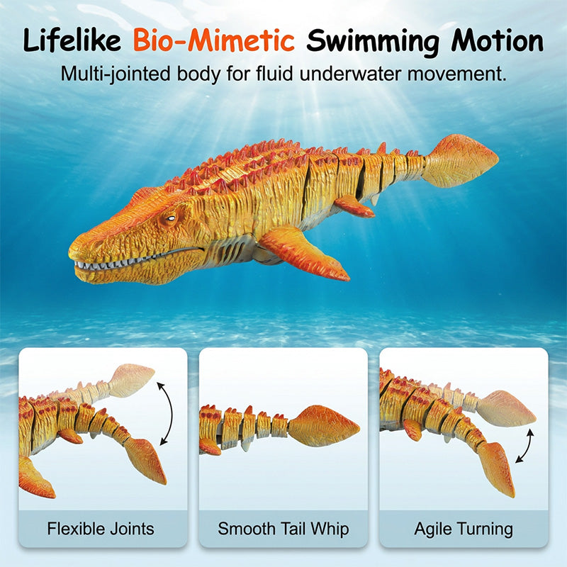 🥳HEISSER SALE 2026🥳💞50.000+ VERKAUFT!👵  2,4-GHz-RC-Mosasaurus-Schwimmspielzeug mit Sprühfunktion