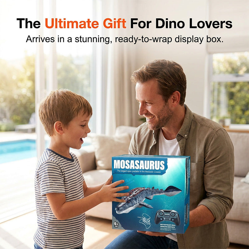🥳HEISSER SALE 2026🥳💞50.000+ VERKAUFT!👵  2,4-GHz-RC-Mosasaurus-Schwimmspielzeug mit Sprühfunktion