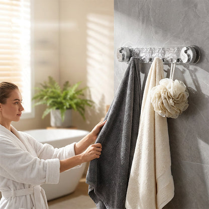🧲 BUY 3 GET 1 FREE! Minimalist Suction Cup Hook Rail – No drilling, rust-proof & strong hold🚪