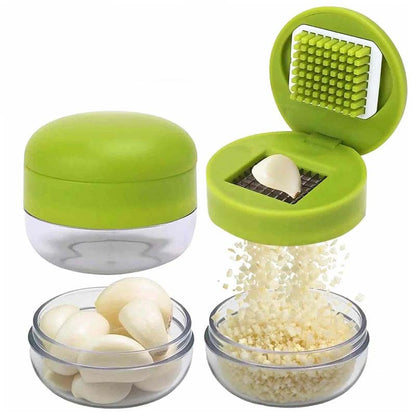 ❄️Sommerfrische 50 % Rabatt!✨Mini-Knoblauchpresse mit Auffangbehälter – Kompakte manuelle Knoblauchpresse für Knoblauch, Ingwer, Schalotten & Chili