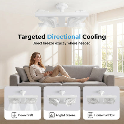 🔥JETZT 50 % RABATT!🔥 Deckenventilator mit Doppelkopf und LED-Licht – modernes Design mit Fernbedienung für Wohnzimmer & Schlafzimmer