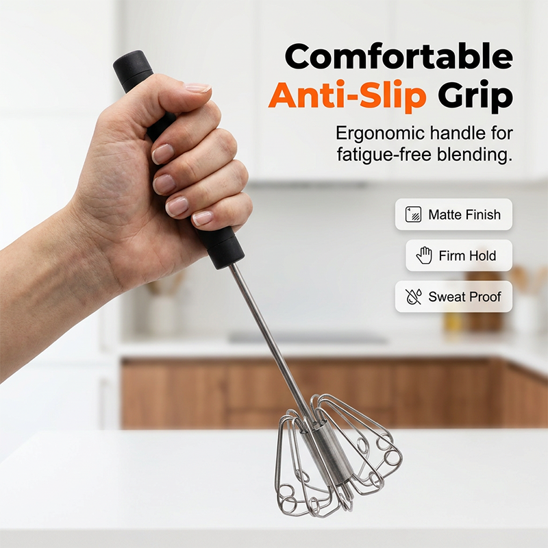 🍳 Praktischer Küchenhelfer! Handrührbesen mit rutschfestem Griff, rostfrei und strapazierfähig – und das zu einem günstigen Preis!