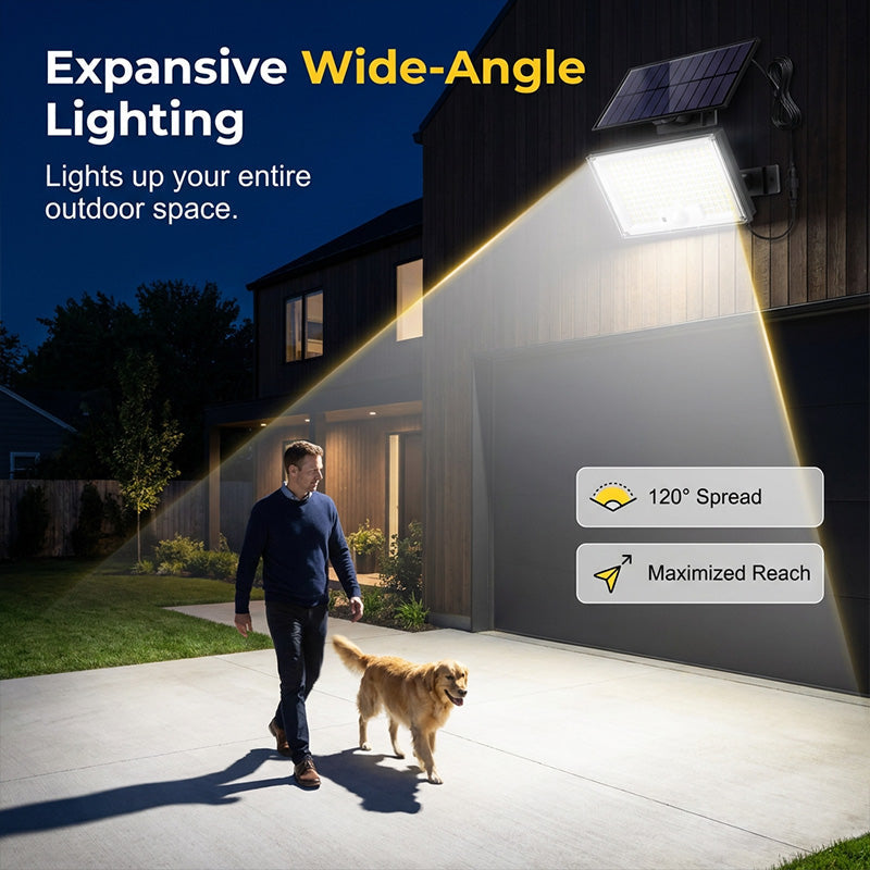 ☀️ Outdoor Solar Sicherheitsleuchte – Bewegungssensor & 3 Modi – Wasserdicht, automatisches Ein/Ausschalten – perfekt für Garten, Einfahrt oder Garage – kein Kabel nötig 🌙🔦