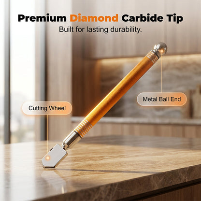 Professioneller Diamant-Glasschneider mit Griff aus Aluminiumlegierung und Rollenrad