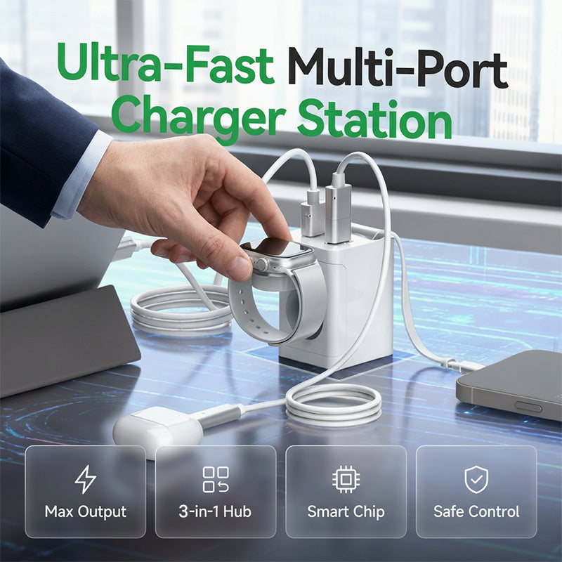 🥳HEISSER SALE 2026🥳💞50.000+ VERKAUFT!👵❤️ 50 % RABATT!  Tragbare USB-Ladestation mit mehreren Anschlüssen