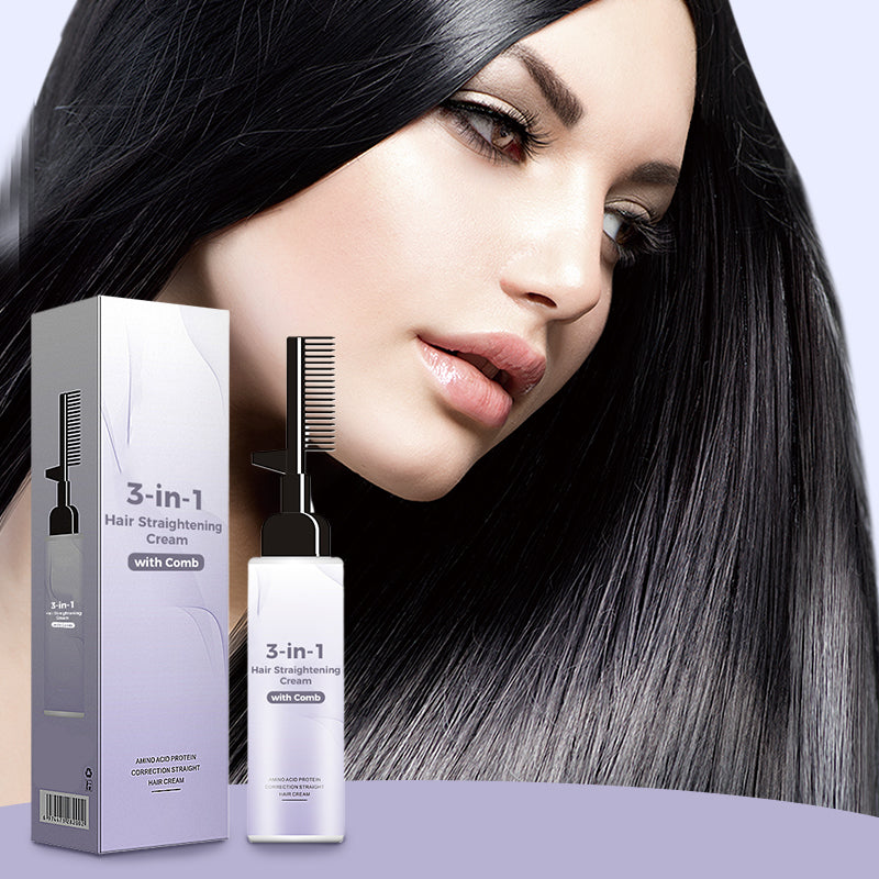 🥳HEISSER SALE 2026🥳💞50.000+ VERKAUFT!👵❤️ 50 % RABATT!  3-in-1-Haarglättungscreme mit Kam