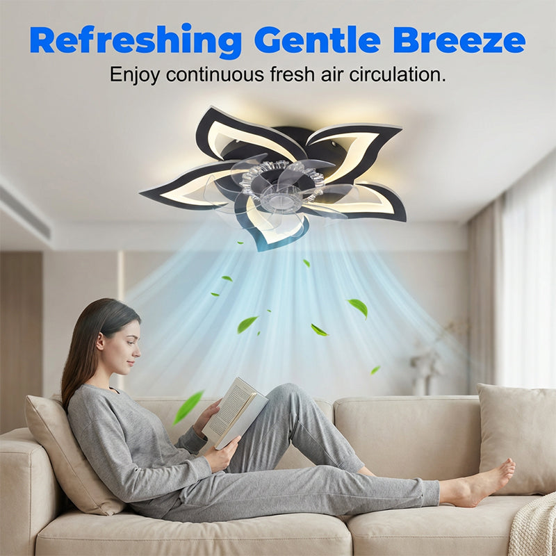 🥳HEISSER SALE 2026🥳💞50.000+ VERKAUFT!👵❤️   Moderner, blumenförmiger Deckenventilator mit Licht und Fernbedienung