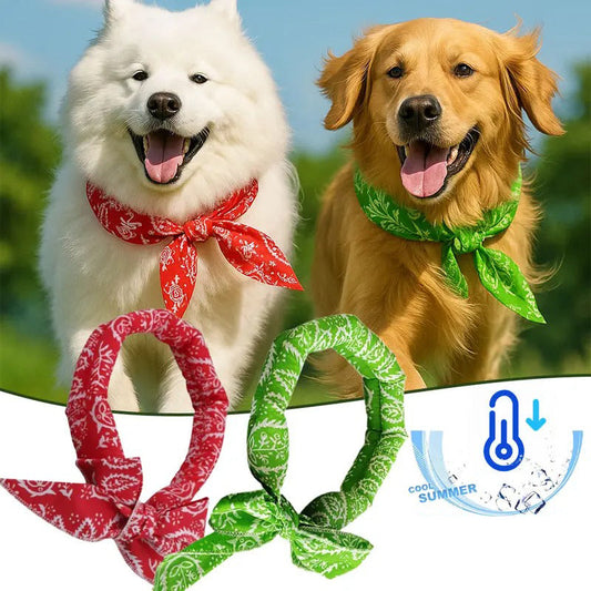 ❄️ Kühlender Sommer-Schal für Hunde & Katzen – niedliches Cartoo❄️n-Design, als Geburtstags-Accessoire & praktische Kühlhilfe an heißen Tagen 🐾❄️