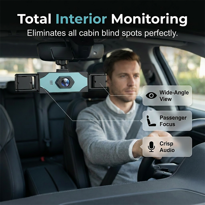 📹 4-Kanal-Dashcam mit 360°-Schutz – Rundumsicht & Nachtsicht – Ideal für sicheres Fahren und Parken – 1080P, Loop-Aufnahme & Bewegungsmelder 🚗🔒✨